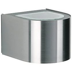LED Außenwand-Strahler Typ Nr. 2337, Up/Down, breit/breit, Rund, IP44, 2x 3W 3000K 330lm, starr, Edelstahl / Glas klar
