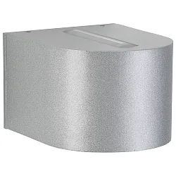 LED Außenwand-Strahler Typ Nr. 2339, Up/Down, eng/breit, Rund, IP44, 230V, 6W 3000K 660lm, Linse klar + Glas, Silber