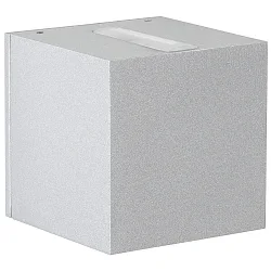 LED Outdoor Wall spot Type No. 2370 - 2-sided, tight/tight, square, IP44, 230V AC/DC, 2x 3W 3000K 330lm, lens clear, silver