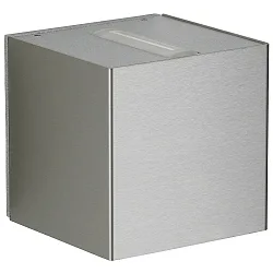 LED Außenwand-Strahler Typ Nr. 2373, Up/Down, eng/eng, Würfel, IP44, 2x 3W 3000K 330lm, starr, Edelstahl / Linsenoptik klar
