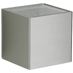 LED Außenwand-Strahler Typ Nr. 2375, Up/Down, breit/breit, Würfel, IP44, 2x 3W 3000K 330lm, starr, Edelstahl / Glas klar