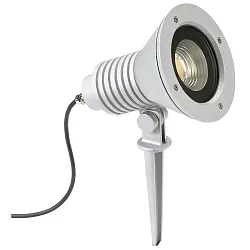 LED Spießstrahler Typ Nr. 2383, IP54, 29W 3000K 4480lm 30°, dreh- und schwenkbar, dimmbar, Alu-Guss / Glas, Silber matt