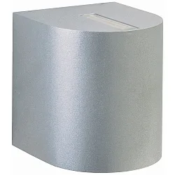 LED Outdoor Wall spot Type No. 2401 - 2-sided, tight/wide, round, IP44, 230V AC/DC, 2x 6.7W 3000K 600lm, lens + glass, silver