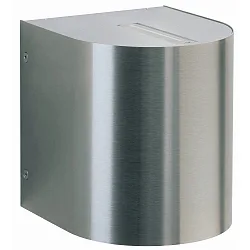 LED Außenwand-Strahler Typ Nr. 2403, Up/Down, eng/eng, Rund, IP44, 2x 6.7W 3000K 600lm, starr, Edelstahl / Linsenoptik