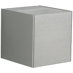 LED Außenwand-Strahler Typ Nr. 2414, Up/Down, breit/breit, Würfel, IP44, 2x 6.7W 3000K 600lm, starr, Edelstahl / Glas klar