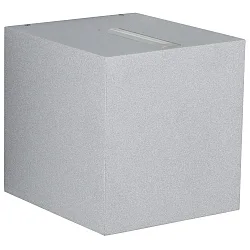 LED Außenwand-Strahler Typ Nr. 2415, Up/Down, eng/eng, Eckig, IP44, 230V, 13.4W 3000K 1200lm, Linse klar, Silber