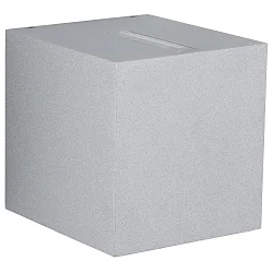 LED Außenwand-Strahler Typ Nr. 2416, Up/Down, eng/breit, Eckig, IP44, 230V, 13.4W 3000K 1200lm, Linse + Glas, Silber