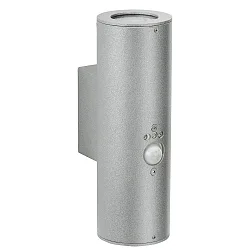Außenwand-Strahler Typ Nr. 2480, mit Sensor, Up/Down, IP44, 2x GU10 PAR16, starr, silber