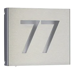 LED Hausnummernleuchte Typ Nr. 6012, 1- bis 2-stellig, 2W, 120lm, 3000K, Edelstahl, edelstahl, opal dimmbar