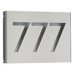 LED Hausnummernleuchte Typ Nr. 6013, 3-stellig, 2W, 120lm, 3000K, Edelstahl, edelstahl, opal dimmbar