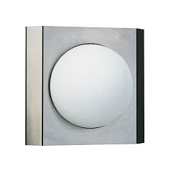 AußenwandleuchteTyp Nr. 6112, IP44, eckig, Abdeckung halbrund, E27 QA55 max. 57W, Edelstahl