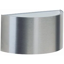 Outdoor Wall luminaire Type No. 6146, 2-sided, IP44, half round, width 20.5cm, G9 QT14 max 60W, stainless steel / glass