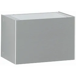 Outdoor Wall luminaire Type No. 6164, 2-sided, square, IP44, width 15cm, G9 QT14 max. 60W, stainless steel / opal glass