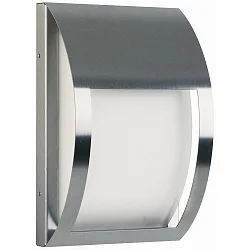 Außenwandleuchte Typ Nr. 6178, IP44, 18 x 28cm, E27 QA55 max. 57W, Edelstahl / Opalglas