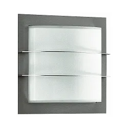 Outdoor Wand- und Deckenleuchte Typ Nr. 6191, gewölbt, 26 x 26cm, IP44, E27 QA55 max. 57W, Edelstahl matt