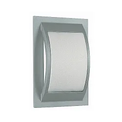Outdoor Wand- und Deckenleuchte Typ Nr. 6199, IP44, 20 x 30cm, E27 QA55 max. 57W, Alu-Guss / Opalglas, Silber matt