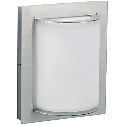 Outdoor Wand- und Deckenleuchte Typ Nr. 6280, IP44, 16.5 x 20.5cm, E27 QA55 max. 57W, Edelstahl / Opalglas