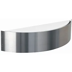 LED Außenwandleuchte Typ Nr. 6343, 2-seitig, IP44, halbrund, 41.5cm, 2x 9.6W 3000K 720lm, Edelstahl / Opalglas
