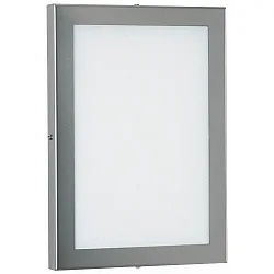 Outdoor LED Wand- und Deckenleuchte Typ Nr. 6350, 22.5 x 32cm, IP54, 20W 3000K 2200lm, Edelstahl / Opalglas-Scheibe