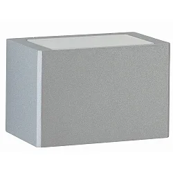 LED Outdoor Wall luminaire Type No. 6367, 2-sided, square, IP44, width 15cm, 2x LED 5.8W 430lm, cast alu / glass, silver matt