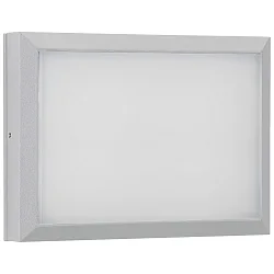 Outdoor LED Wand- und Deckenleuchte Typ Nr. 6403, IP54 IK08, 26 x 19cm, 16W 3000K 1600lm, dimmbar, Silber matt