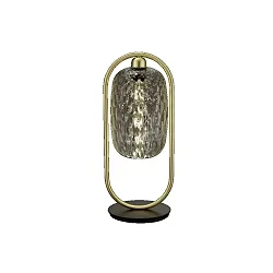Table lamp 14.162, E27, brass matt / glass smoky