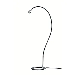 LED Stehleuchte 24.345, 4W, chrom / Stoffgewebe schwarz