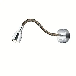 LED Wandleuchte 64.361, 1W, chrom / Stoffgewebe camouflage