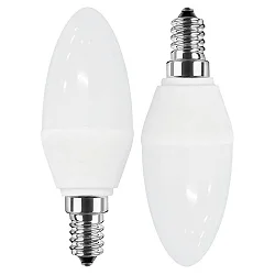 LED Kerzenlampe SMD Essential, E14, 3W 2700K 250lm, 230°, weiß / matt, DOPPELPACK