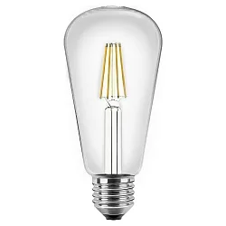 LED Filament Edison ST64, E27, 4W 2700K 470lm 300°, Glas klar
