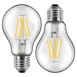 LED Filament Lampe Birnenform 7W 2700K 810lm 300°, Glas klar, DOPPELPACK