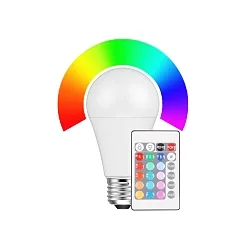 LED Birnenlampe E27, 9W RGB + 2700K 810lm 200°, dimmbar, mit Fernbedienung