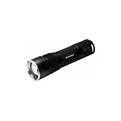 Blulaxa® LED Flashlight, Lighting range 100m, IP54, 6W 6500K 400lm, 3 switching levels, signal flashing mode, black