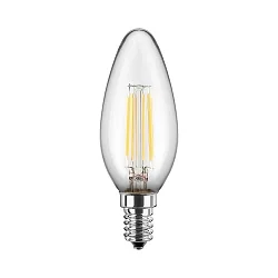 LED Filament Kerzenform, E14, 5W 2700K 470lm 300°, Glas klar, dimmbar