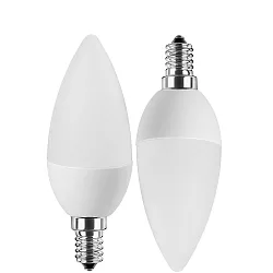 LED Leuchtmittel Kerzenform, E14, 5W 2700K 470lm, DOPPELPACK, weiß / opal