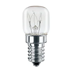 Spezial-AGL Backofen-Glühlampe T22, bis 300°C, Ø 2.2 / L 5.2cm, E14, 15W 2400K 90lm, CRi 100,  dimmbar, klar