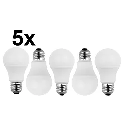 LED SMD Lampe A60, 5er Set, E27, 5,5W, 2700K, 470lm 