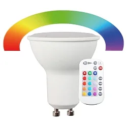 LED SMD Lampe GU10, 5W, 345lm, 120°, 2700K, RGB 