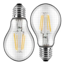 LED Filament Lampe A60, Doppelpack, E27, 4,5W, 2700K, 470lm 