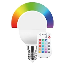 LED SMD Lampe G45, E14, 5,5W, 470lm, 2700K, RGB 
