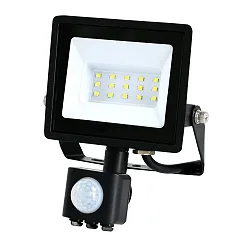 LED Fluter, 110°, 10W, 4000K, 800lm, IP44, mit PIR-Sensor, schwenkbar, schwarz