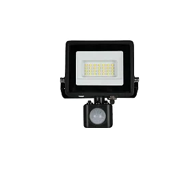 LED Fluter, 110°, 20W, 4000K, 1620lm, IP44, mit PIR-Sensor, schwenkbar, schwarz