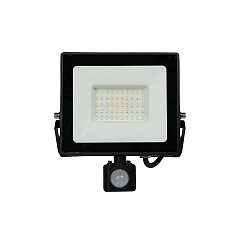 LED Fluter, 110°, 50W, 4000K, 4300lm, IP44, mit PIR-Sensor, schwenkbar, schwarz