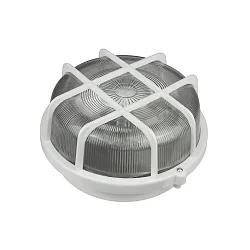 Feuchtraumleuchte BASIS, E27, IP44, PVC-Korb, rund, weiß