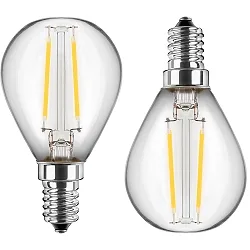 LED Filament Lampe G45, 2er Set, 300°, E14, 2,5W, 2700K, 250lm