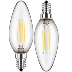 LED Filament Lampe C35, 2er Set, 300°, E14, 4,5W, 4000K, 470lm