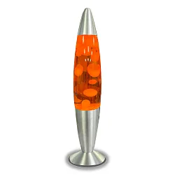 LED Lavaleuchte, 40cm, 580ml, 25W, 1200-5300K,  7lm, IP20, weißes Wachs + orange Flüssigkeit