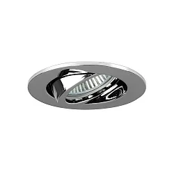 Recessed LV spot, IP20, 12V, GX5.3 max. 50W, round, swivelling, chrome
