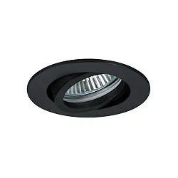 NV-Einbaustrahler TIRREL-R, IP20, Ø 8.2cm, 12V, GX5.3 (exkl.), schwenkbar, Aluminium, schwarz