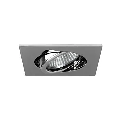 Recessed LV spot, IP20, 12V, GX5.3 max. 50W, square, swivelling, chrome